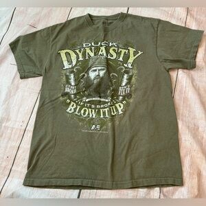 Duck Dynasty Men's Graphic T-Shirt Short Sleeve Green Size Large Jase Robertson